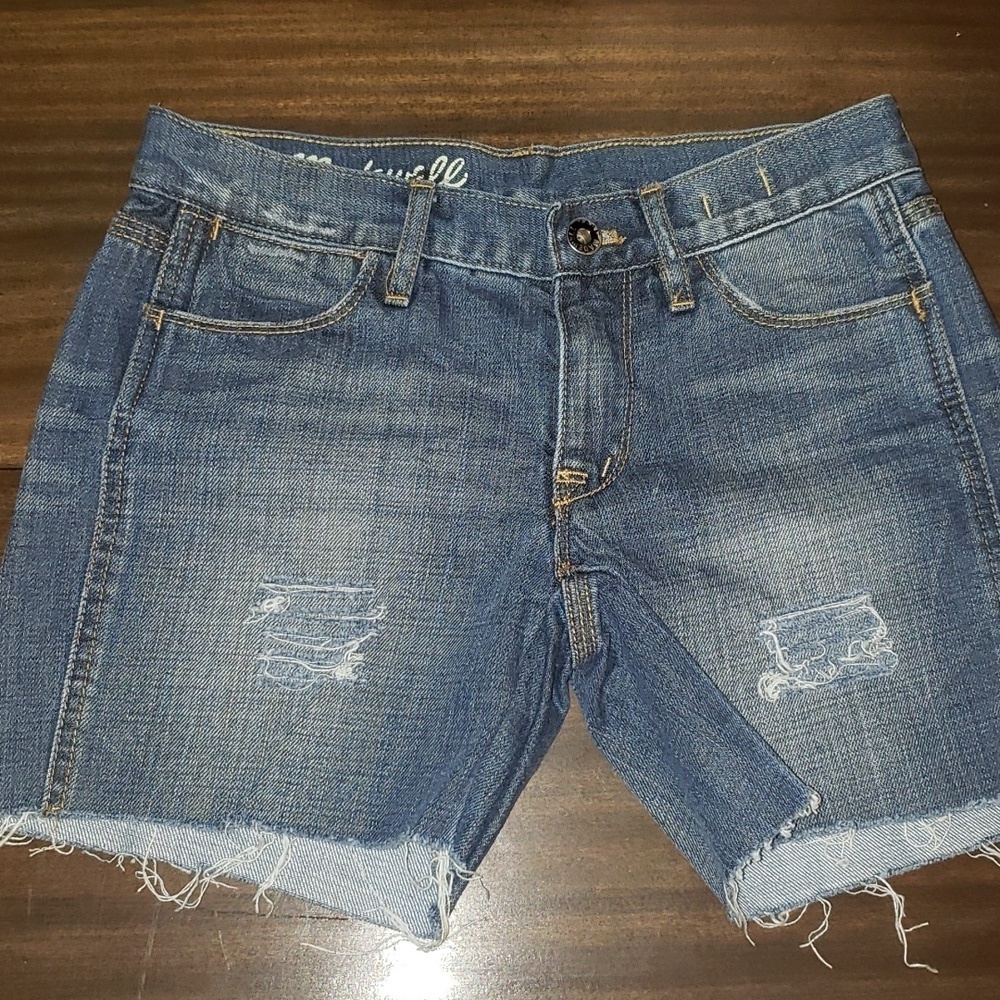 Madewell cut off denim distressed denim shorts